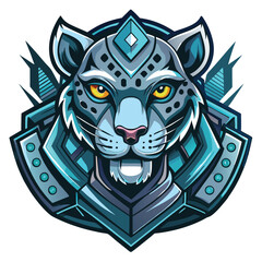 Cybernetic Snow Leopard Mascot Design