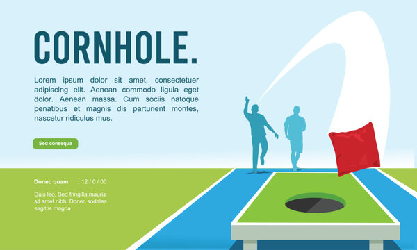 Premium Illustration of cornhole players playing together best for your digital graphic and print	