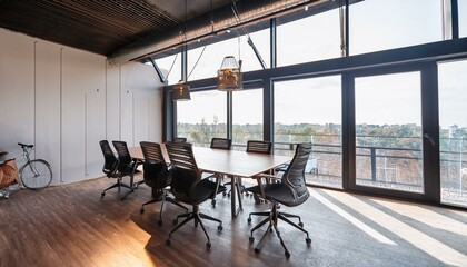 Modern loft conference room interior design. Generative AI