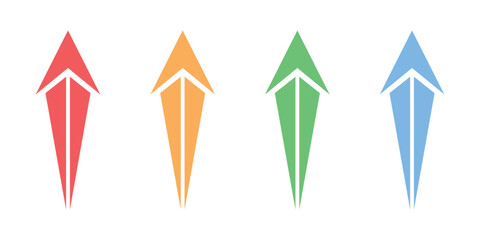 Vector Up Arrow Icon Set In Multiple Color