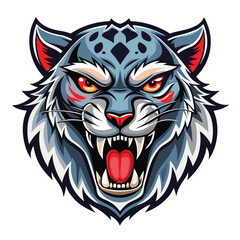 Fototapeta premium Ferocious Snow Leopard Mascot Head Design