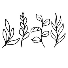 silhouette of a tree vector illustration hand drawn