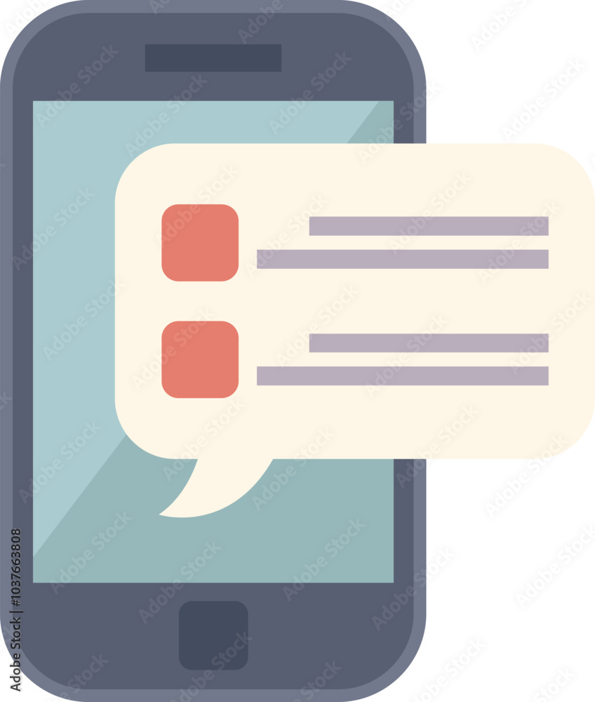 Poster smartphone is displaying a chat bubble with new messages, emphasizing the concept of instant communi