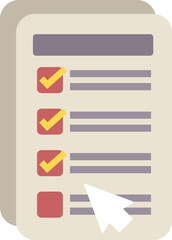 Online survey form with mouse cursor clicking checkbox, filling online form concept