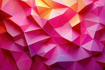 Fototapeta premium Abstract Geometric Pattern with Interlocking Triangles in Pink and Orange Hues