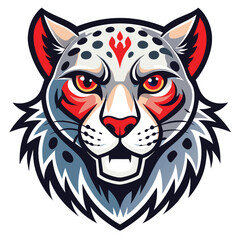 Fototapeta premium Snow Leopard Mascot Cartoon Illustration Design