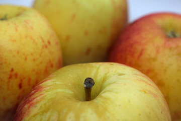 details of apples. apples with selective focus. apple background. details of fruits.