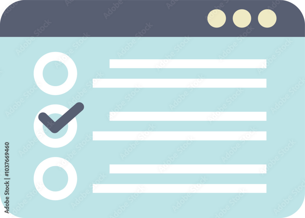 Poster online survey form with checkboxes and one of the options ticked, showing customer feedback on compu