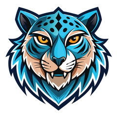 Blue Feline Mascot Design Illustration Art