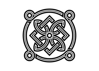 celtic knot georgian style isolated on white background. vector illustration.