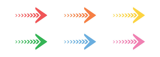 Vector Arrow Icon In Multiple Color