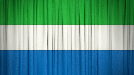  Sierra Leone flag, Republic of Sierra Leone and Theater Curtain Image.