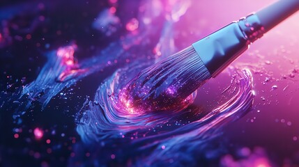 Fototapeta premium A Detailed Close-Up of a Creative Hand Holding Gears and Brushes Representing Artistic Innovation