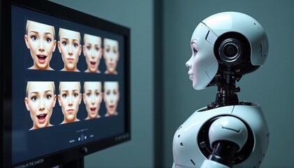 Advanced Facial Recognition Technology Testing in High-Tech Laboratory