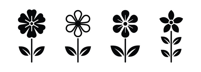Vector Set Of Flower Icons