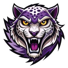 Purple Cheetah Mascot Ferocious Animal Design