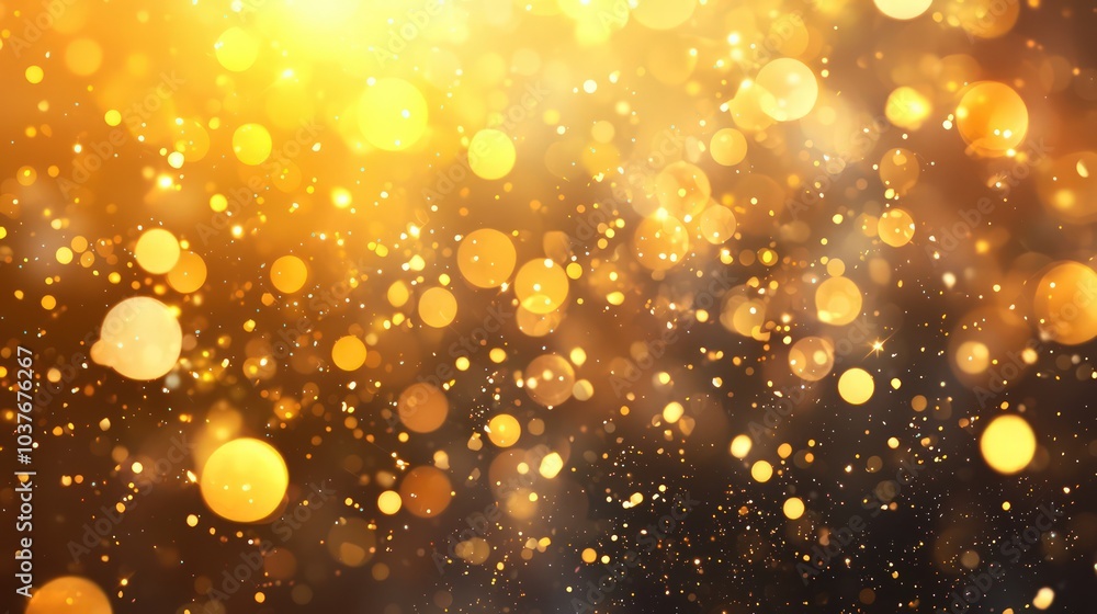 Poster abstract golden bokeh background, ideal for creating a glamorous and festive atmosphere for any awar
