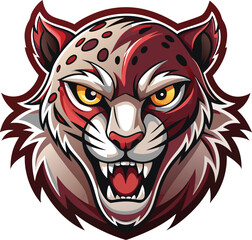 Obraz premium Fierce Red Cheetah Mascot Head Design