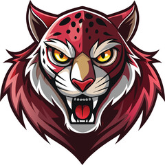 Obraz premium Angry Red Leopard Mascot Illustration Design
