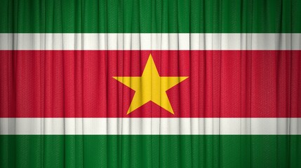 Suriname flag, Republic of Suriname and Theater Curtain Image.