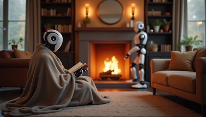Robots Enjoy a Cozy Night In