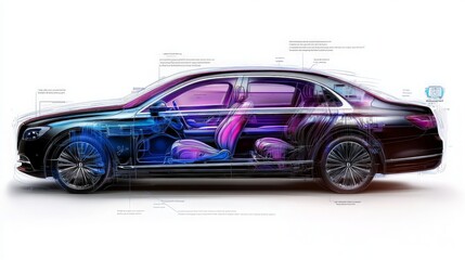 Luxury Sedan Blueprint Focusing on Comfort Design