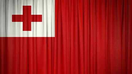 Tonga flag, Kingdom of Tonga and Theater Curtain Image.
