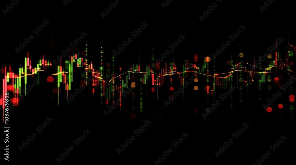 Poster abstract financial chart with candlestick pattern