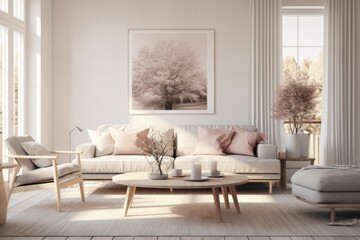 Fototapeta premium Interior of a Scandinavian style living room