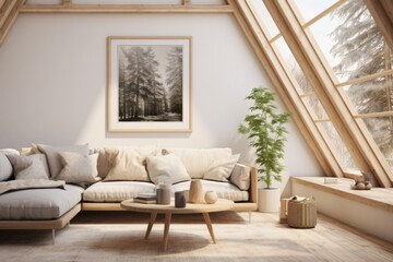 Interior of a Scandinavian style living room
