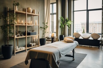 Interior of a empty modern massage salon