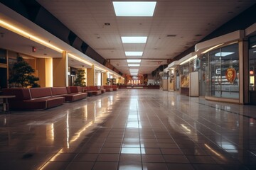 Interior of a modern empty shopping mall