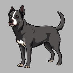 Dog Full Body with Cartoon Style For Logo and Illustration. Vector Icon Illustration Animal Icon Concept Isolated Premium Vector. Flat Cartoon Style.