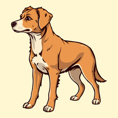 Dog Full Body with Cartoon Style For Logo and Illustration. Vector Icon Illustration Animal Icon Concept Isolated Premium Vector. Flat Cartoon Style.