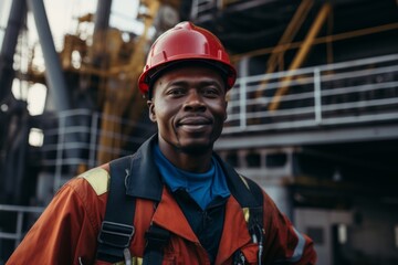 Portrait of a male worker on oil rig