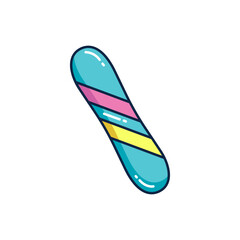 Colorful ski board winter sports line icon illustration