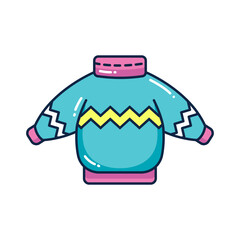 Colorful winter jacket for snow season with zig zag style