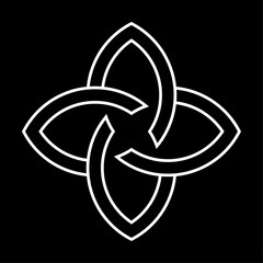 set of celtic knot geometry pattern black background icon logo tattoo. vector illustration.	