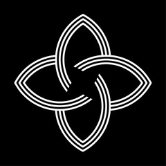 Fototapeta premium set of celtic knot geometry pattern black background icon logo tattoo. vector illustration. 