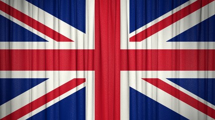 United Kingdom flag, United Kingdom of Great Britain and Northern Ireland and Theater Curtain Image.