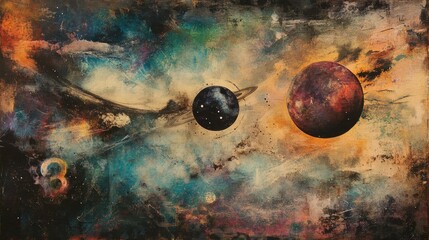 Planetary system in mixed media format