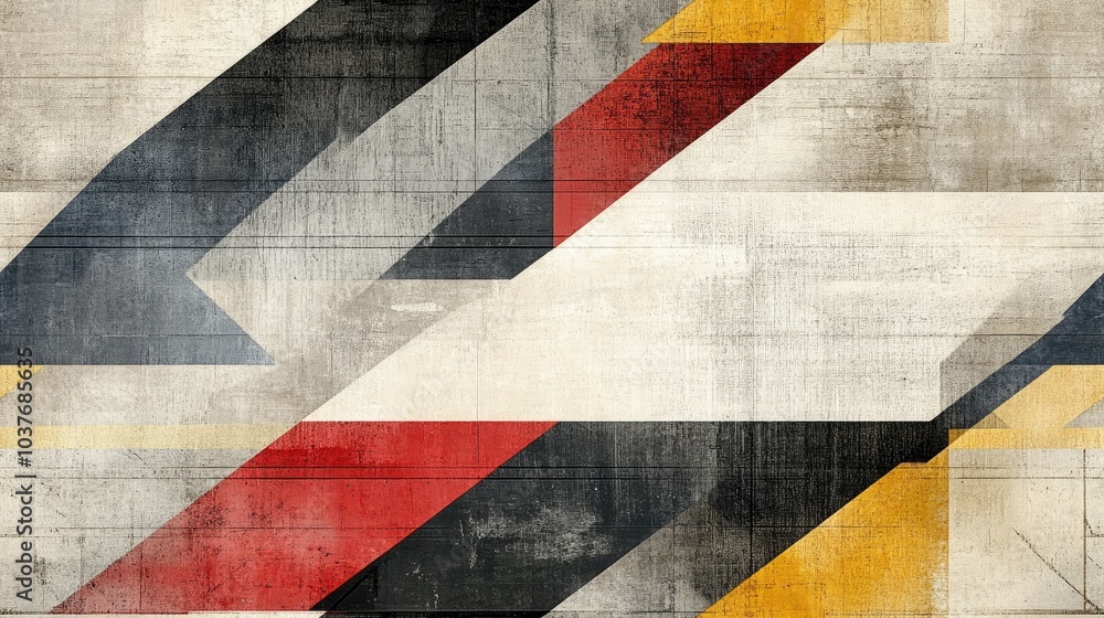 Poster abstract modern grunge texture background in grey and beige tones with a colorful horizontal geometr