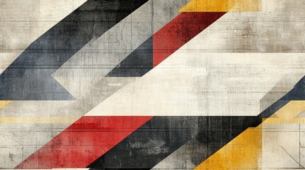 Fototapeta premium Abstract modern grunge texture background in grey and beige tones with a colorful horizontal geometric pattern