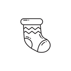 Winter sock line icon illustration