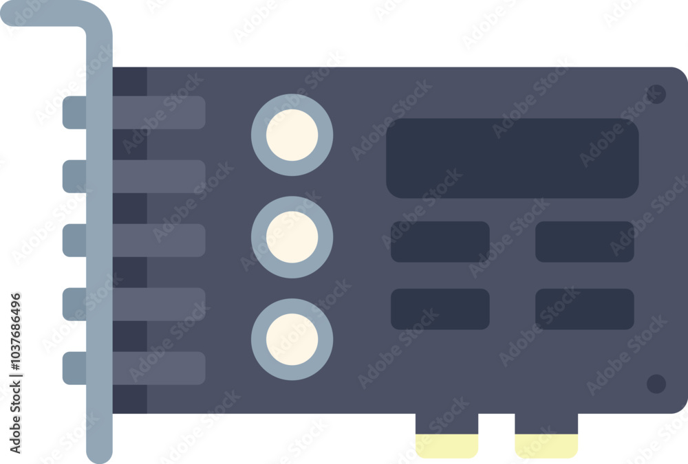 Poster internal sound card connecting to a computer motherboard, providing enhanced audio capabilities