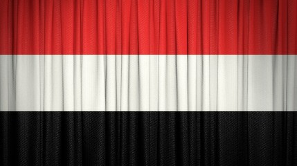 Yemen flag, Republic of Yemen and Theater Curtain Image.
