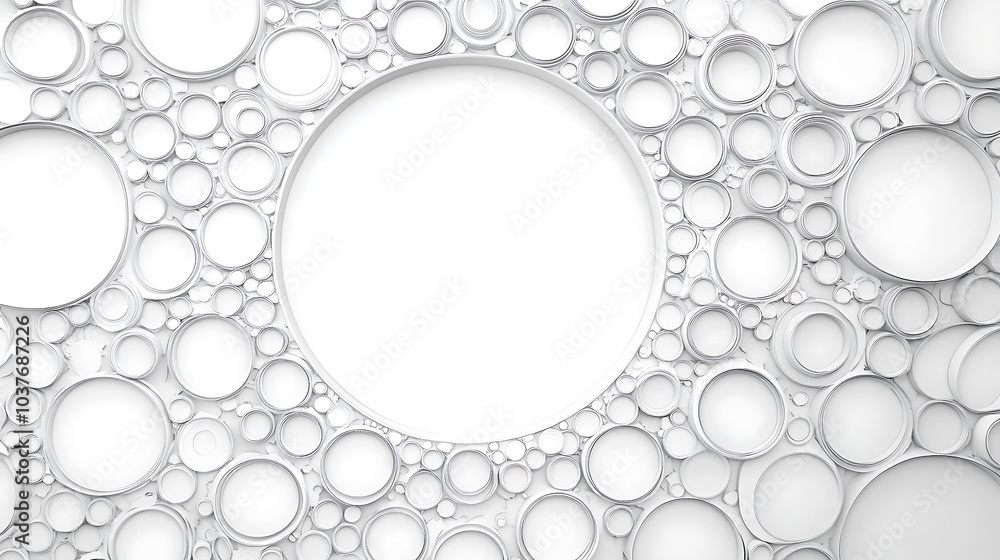 Poster An outline of a circle with smaller circles inside, designed for children to explore shapes