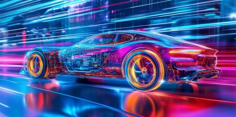 Concept art of a high-tech car interface emphasizing user-friendly features.