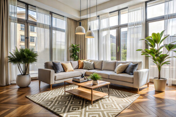 Fototapeta premium Bright and Airy Living Room