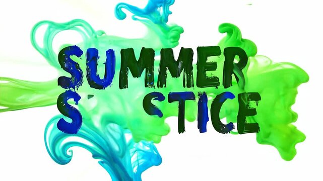Vibrant Paint Splash Animation Featuring Summer Solstice Text